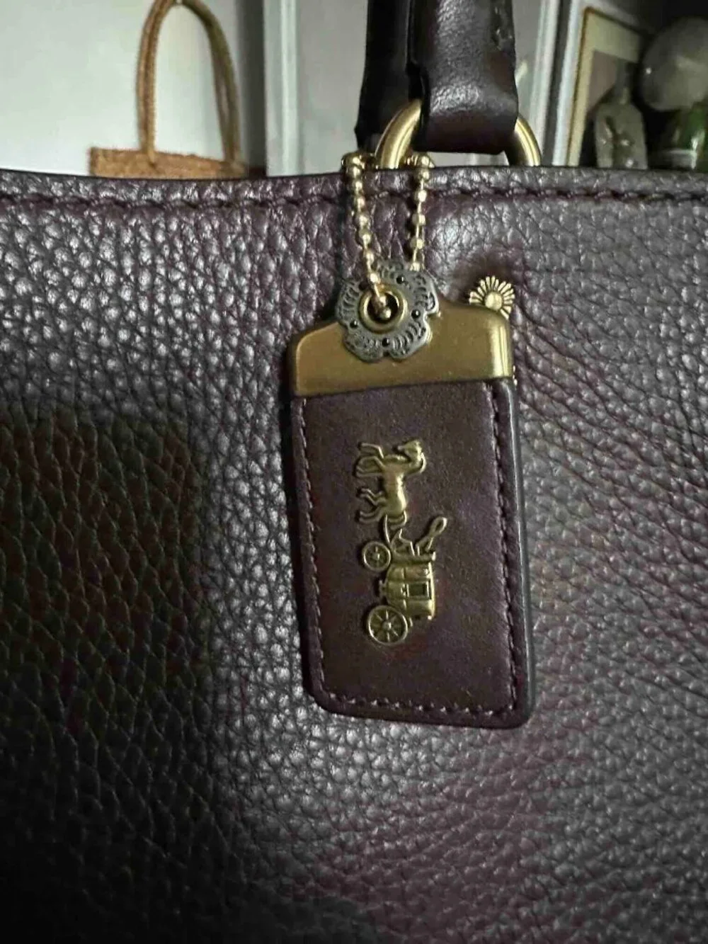 COACH Rogue 30/31 1941 Oxblood Brass Border Rivets TeaRose Leather bag RARE